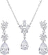 SWEETV Wedding Jewelry Sets for Brides Bridesmaid,Cubic Zirconia Teardrop Bridal Necklace Earrings Set Wedding Prom Jewelry for Women...