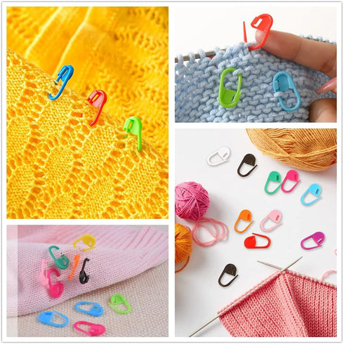 SUZUYO Stitch Markers 10 Colors Knitting Crochet Locking 120/160Pcs Stitch Needle Clip Counter with 3 Plastic Needle Randomly (Multicolor-120 pcs)...