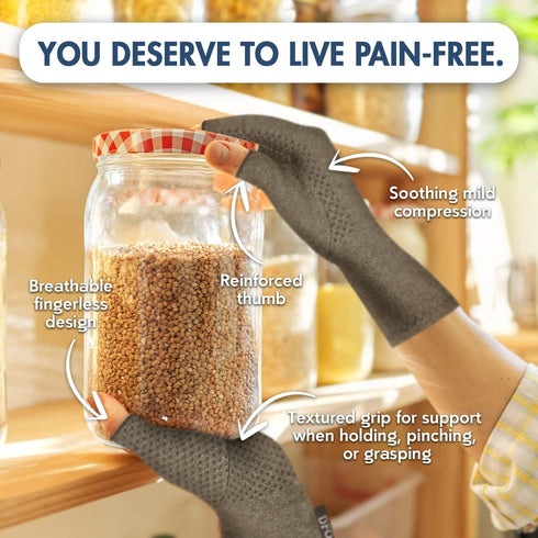 Dr. Frederick's Original Grippy Arthritis Gloves for Women & Men - Anti-Slip Compression Gloves for Arthritis Pain Relief - Medium...