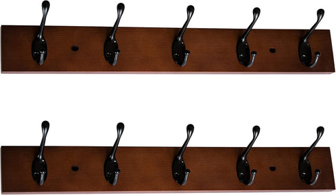 Wall Mount Coat Rack Coat Hooks, Wall hat Hanger,Walnut,2 Pack...