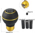 uxcell 1 Set 5 Speed Car Gear Shift Knob Black Faux Leather with Yellow Thread with Accessories Black Yellow...