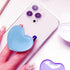 Cute Heart-Shaped Phone Grip - Sky Blue Love Handle Phone Grip, Large 3D Collapsible Crystal Phone Mount Holder Stand, Compatible with Kindle, iPh...