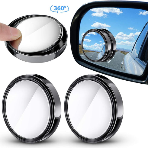 4 Pieces Blind Spot Mirrors Car Rear View Mirrors Wide View Angle Mirror Round HD Glass Convex Mirror Adjustable with Frame for Cars SUV Trucks Mi...
