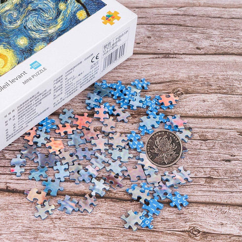 1000 Pieces Jigsaw Puzzles Adults The Smallest Size Starry Night Puzzles Difficult Famous Painting Thicker Paper Puzzle for Adult(Size 42.5X 30cm)...