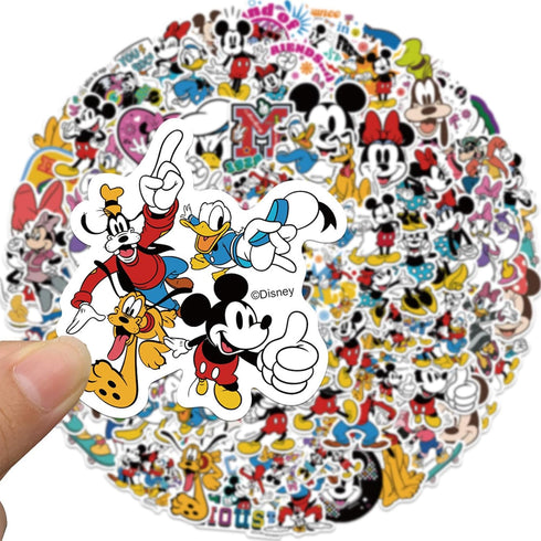100Pcs Mickey&Minnie Sticker for Kids, Cute Disney Cartoon Mickey&Minnie Mouse Waterproof Vinyl Stickers for Teen Girl Water Bottle, Laptop, Phone...