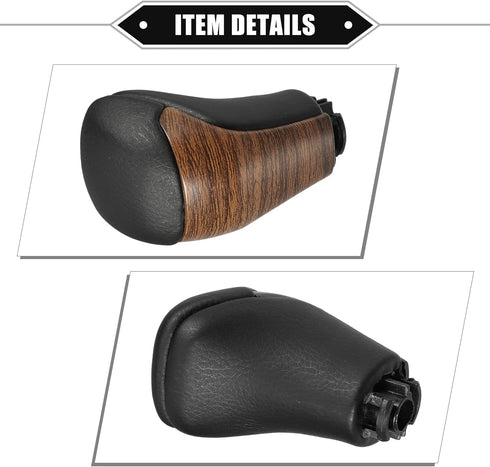 Automatic Gear Shift Knob Compatible for Toyota Highlander 2014-2019, Durable Faux Leather Plastic Black Yellow Undrilled Mahogany Pattern...