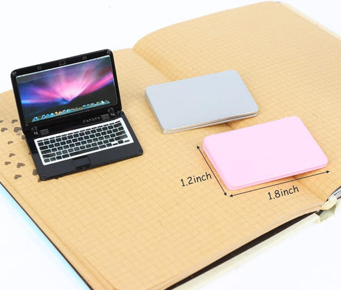3 Pcs Coforful 1:12 Mini Laptop Set Dollhouse Mini Laptop Scene Miniatures Computer Simulation Notebook Lap Dolls House Furniture Doll Accessories...
