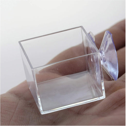 crapelles 4pcs mini insect water dish, Transparent and harmless plastic, small reptile feeding feeder, crickets pet worm cups spider gecko Butterf...