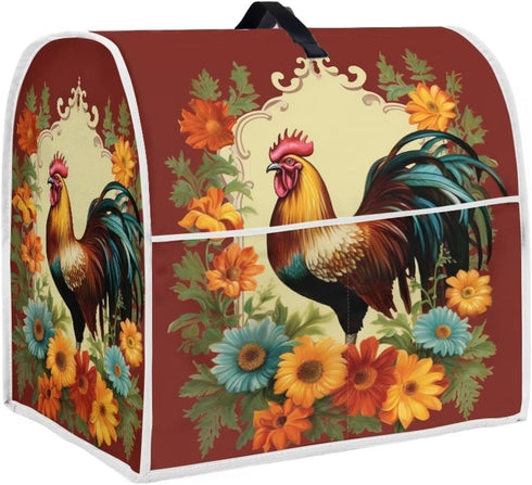 Sunflower Rooster Stand Mixer Covers Compatible with 4.5-5 Quart Kitchen Aid Mixer, Washable Kitchen Appliance Cover Universal Fit Coffee Maker Bl...
