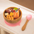 Baby Bowls and Spoons, Baby Bamboo Bowl and Spoon | Silicone Suction | Bamboo Baby Bowls for Baby | Baby Bowls First Stage | Baby Wood Bowls (Pink...
