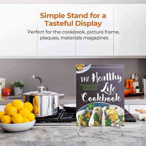 TR-LIFE Plate Stands for Display - 8 Inch Plate Holder Display Stand + Metal Easel Stand for Picture Frame, Decorative Plates, Photo, Book, Collec...