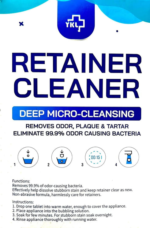 Retainer & Denture Cleaner Tablets - 4 Months Supply (120 pcs) Dental Retainers for Aligner - Mouth & Night Guards - False Teeth Whitening - Remov...