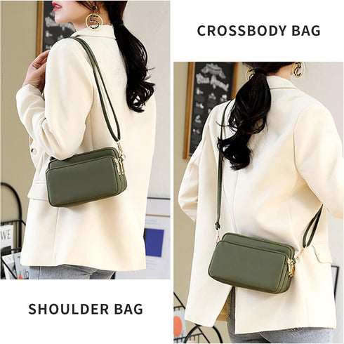 Small Crossbody Bag Shoulder Bag Purse Nylon Clutch Phone Wallet with Zipper & Adjustable Strap Handbag for Women...