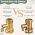 Twinkle Star Brass Hose Nozzle 4 Pack, Jet Nozzle High Pressure Hose Nozzle with Leakproof Shut off Valve, Upgraded Valve Handle, 3/4” GHT Nozzles...