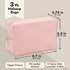 3 Pack Faux Leather Makeup Bag with Zipper, Travel Cosmetic Pouches (3 Pastel Colors)...