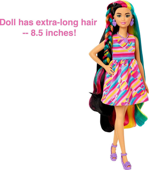 Barbie Totally Hair Doll, Heart-Themed with 8.5-inch Fantasy Hair & 15 Styling Accessories (8 with Color-Change Feature)...