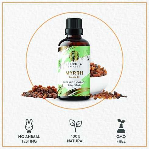 Florona Myrrh Premium Quality Essential Oil - 1 fl oz, Hair, Skin, Diffuser Aromatherapy, Soap Making, Candle Making...