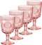 Bormioli Rocco Romantic Set Of 4 Stemware Glasses, 10.75 Oz. Colored Crystal Glass, Cotton Candy Pink, Made In Italy....