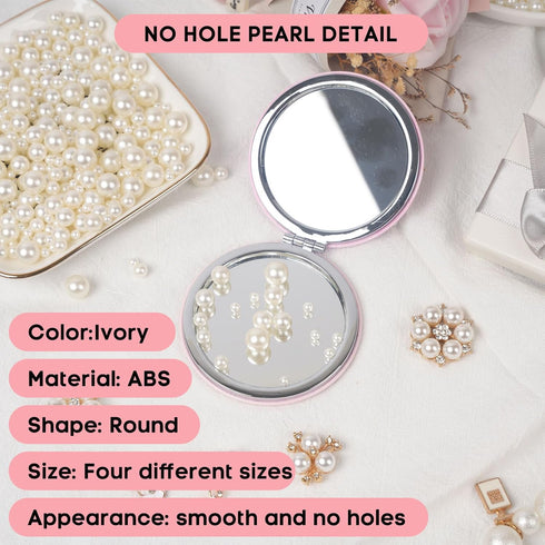 1200pcs 4 Sizes Small ABS Pearl Ivory ?No Hole? Elegant Luster, Mini Small Pearls for Crafts, DIY, Vase Filling, Wedding, Birthday Party, Home Dec...