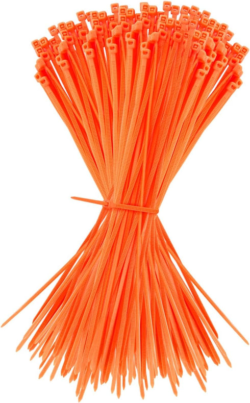 8 inch Cable Ties, Easy-Use Cable Management for Home, Office, and Outdoors(100 Pcs, Orange)...