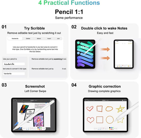 Wireless Charging Pencil 2nd Generation, Pencil for iPad 2nd Generation Stylus Pen for iPad Pro with Palm Rejection Tilt Sensitivity, Pen for ipad...
