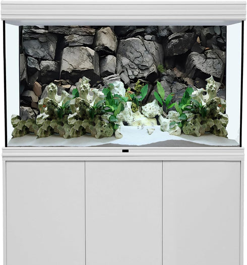 AWERT 24x16 inches Stone Aquarium Background Grey Rock Fish Tank Background Rocky Terrarium Background...