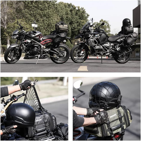 Rhinowalk Motorcycle Luggage Net Cargo Net Helmet Luggage Net with Adjustable Metal Hooks for Motorcycles and Bicycles...