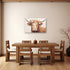 CXHOSTENT Highland Cow Canvas Wall Art Animal Painting Wall Decor Rustic Cattle and Flower Picture Print Farmhouse Kitchen Decor Frame (Highland C...