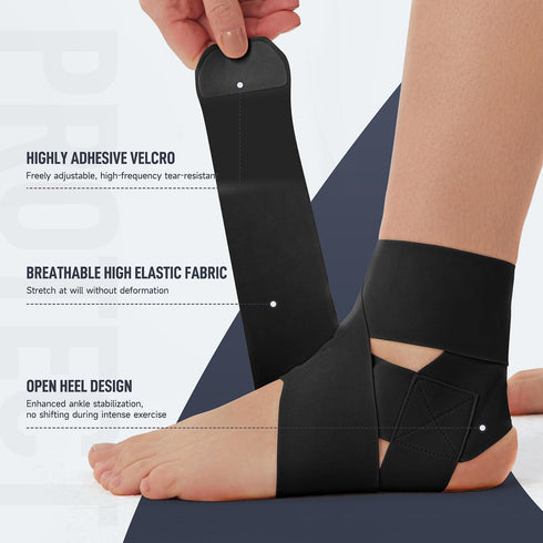 Ultra Thin Ankle Wraps Ankle Brace for Men ? Women, Adjustable Ankle Straps for Arch, Sprained Foot, Tendinitis, Football, Basketball, Running?Bla...