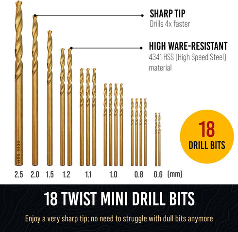 Hand Drill Bits Set - Pin Vise Hand Drill Manual, Small Micro Drill Bit Set | Jewelry Drill Kit, PCB Mini Drill Bits for Resin Beads Polymer Clay ...