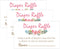 Pink Flowers Diaper Raffle Tickets for Baby Shower Invitation Inserts - 50 Baby Shower Game Cards....