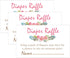 Pink Flowers Diaper Raffle Tickets for Baby Shower Invitation Inserts - 50 Baby Shower Game Cards....