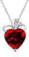 Uloveido Fashion Love Heart Crystal Pendant Valentines Birthday Necklace Silver Color N437...