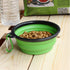 LINGYU Collapsible Dog Bowl, Silicone Foldable Expandable Cup Dish, for Pet Dog/Cat Food Water Feeding Portable Travel Bowl - Green...