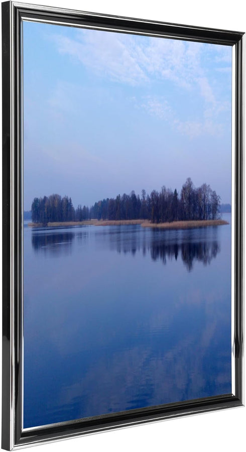 12x16 Picture Frame For Wall, Display Pictures 12x16 Poster Frame for Pictures, Certificates, Awards, Medals and Photos Frame,Silver-Black,1Pack...