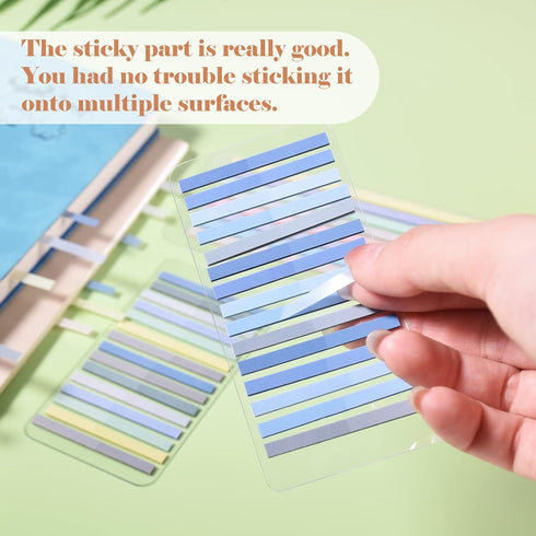 BAYTORY 1380Pcs Transparent Highlighter Tape Reusable, Clear Sticky Tabs for Annotating Books, Long Highlighting Strips Page Markers Index Tabs, S...