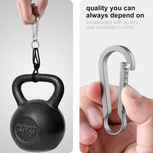 FEGVE Titanium Quick Release Key Chain Clip with 4 Key Rings Heavy Duty Small Carabiner Keychain Clip for Men and Women (Grey)...