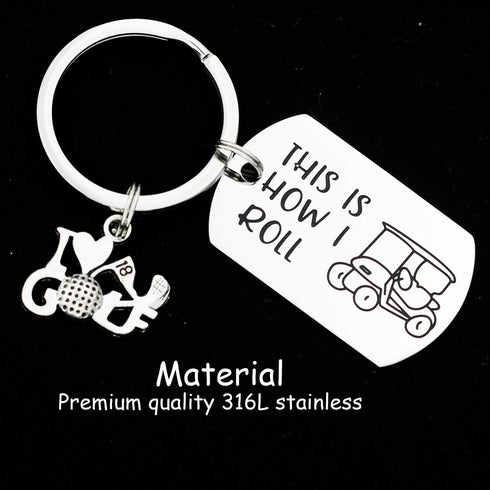 Kivosliviz Golf Gift Golfer Keychain How I Roll Golfers Keychains Gift for A Golfer Lover...
