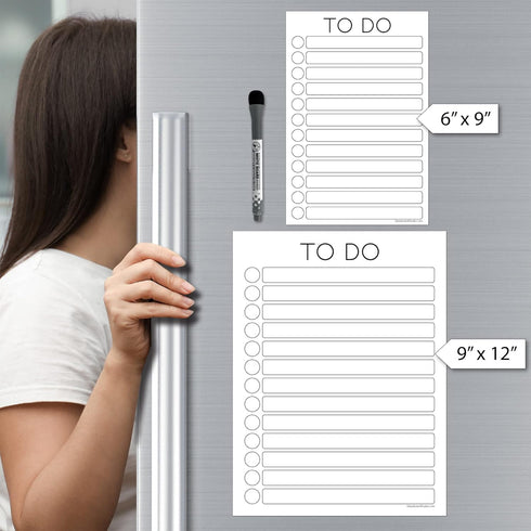Dry Erase to Do List Vinyl Whiteboard Sticker Decal by Glassboard Studio | Removable & Reusable | Magnetic Fine-Tip Marker Included (6 x 9 inches,...