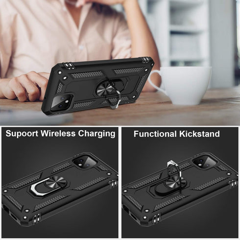 LUMARKE for Google Pixel 4 Case with Screen Protector,Pass 16ft. Drop Tested Military Grade Protective Phone Cover with Magnetic Ring Kickstand Co...