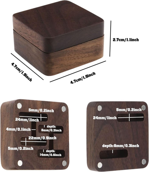 eMagTech Cufflink Box Wooden Cufflink Box Case Magnetic Cufflink Case Jewellery Organisers Accessories for Men Boys 4.7x4.7cm Brown...