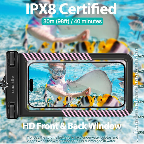 waterproof phone pouches bags holder, Cell phone water protectors 4 pack for swimming, IPX8 waterproof phone case cover for iPhone 15 14 13 Pro Ma...