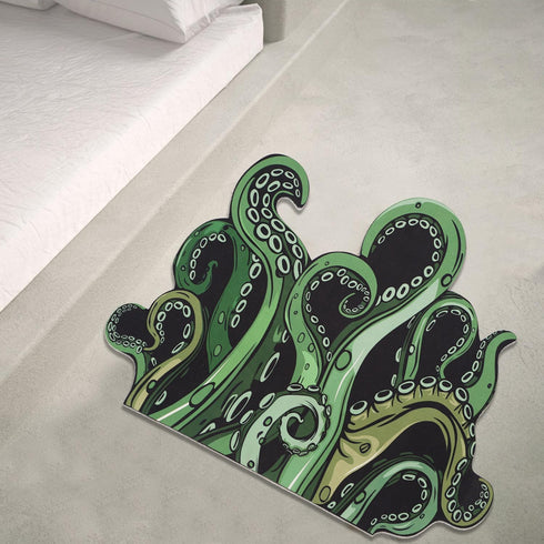 Cthulhu Tentacles Funny Bath Mat Non Slip, Unique Octopus Goth Cool Rug Diatomaceous Earth Shower Mat, Super Absorbent Bathroom Floor Mat, Cute Ho...