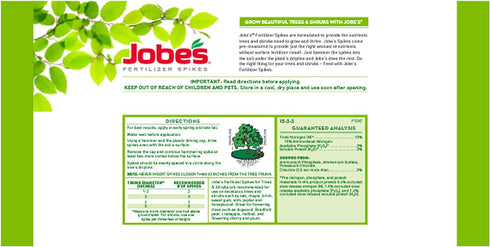 Jobe’s Slow Release Tree and Shrub Fertilizer Spikes, Easy Plant Care for Oak, Maple, Dogwood, Boxwood, and Many More Acid Loving Trees and Shrubs...