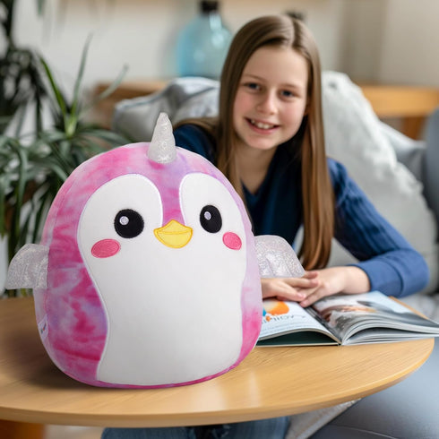 12" Penguin Plush Pillow Cute Penguin Stuffed Animal Pillow Kids' Penguin Plush Toy Pillows Cute Plush Toy Soft Plush Pillow Birthday for Kids Adu...