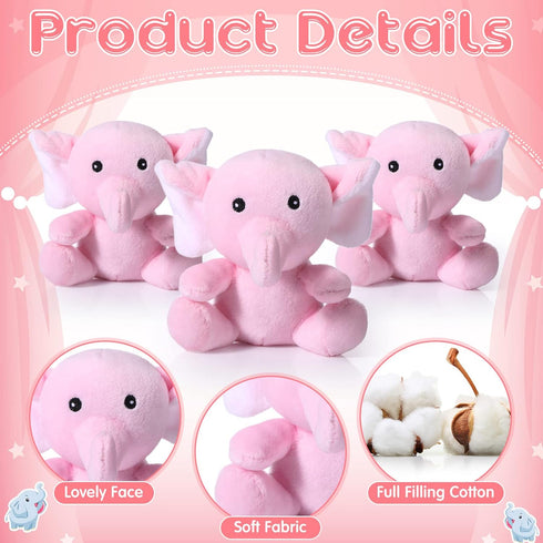 8 Pcs Plush Mini Elephant Stuffed Animal Toys 4 Inches Cute Soft Forest Elephant Toys for Baby Shower Birthday Party Christian Charity Donation Su...