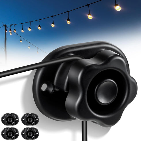 Saillong 4 Pack Hooks for Outdoor String Lights, Christmas Light Clips Weatherproof, Lights Hanger Hooks for Hanging Christmas Fairy Light, Cable,...