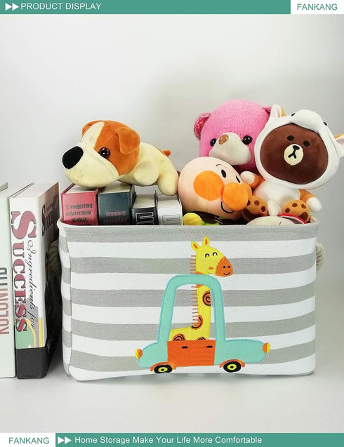 FANKANG Rectangular Laundry Basket Nursery Storage Fabric Storage Bin Storage Hamper,Gift Baskets(Giraffe)...