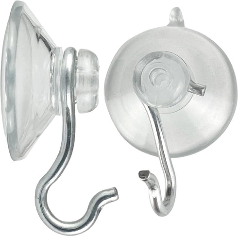 16-Pack Mini 3/4 inch (Made in Pennsylvania) Heavy Duty Suction Cup Hooks for Glass Windows. for Signs Holiday Ornaments Suncatchers (Holds ¼ Poun...