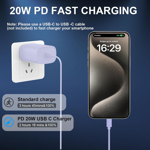Phone 15 Pro Max Charger Fast Charging,20W USB C Fast Charger Block & 10Ft Long USB C to C Fast Charging Cable Cord for i.Phone 15 Pro/15 Pro Max/...